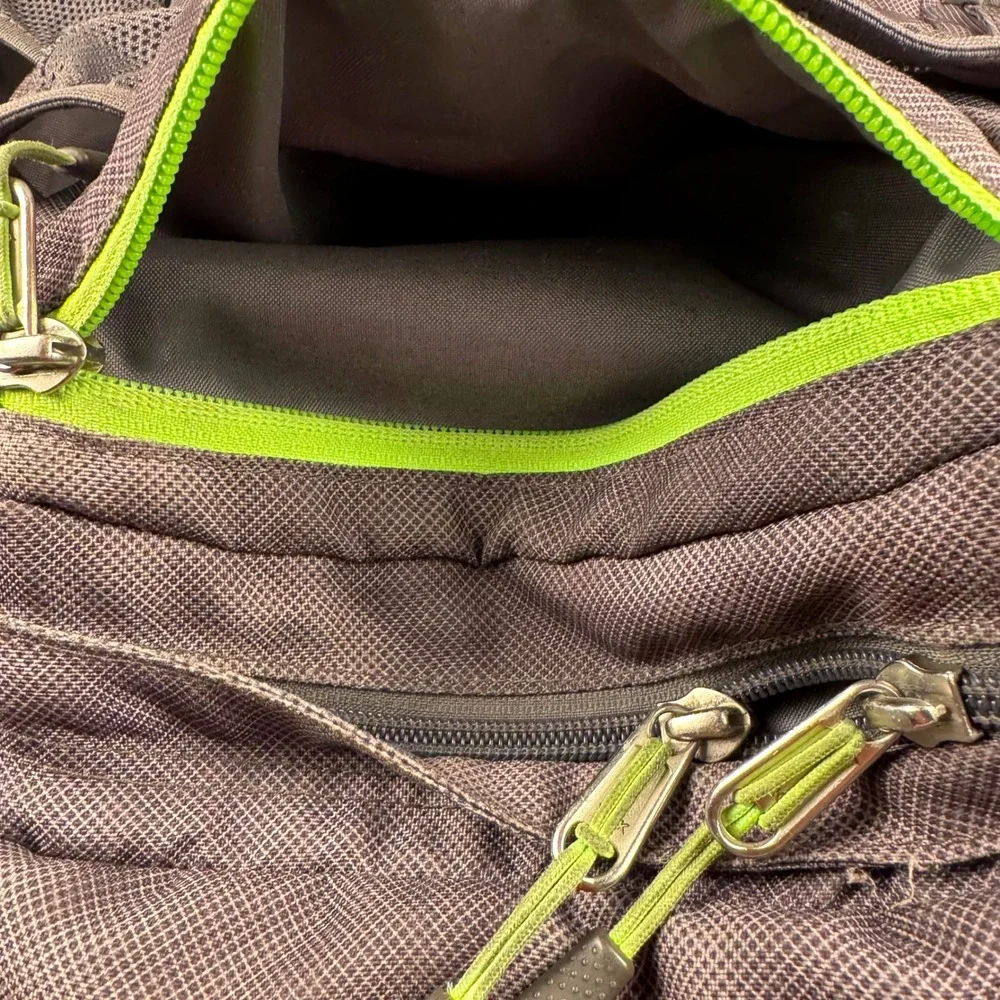 The North Face Recon Backpack Grey Lime Green Hiking School Laptop Daypack Bag